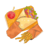 hand drawn shawarma illustration